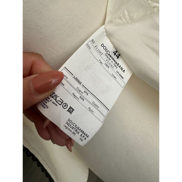 DOLCE & GABBANA Cream Floral Rose Buttoned Blazer Size IT 44 - Picture 6 of 11